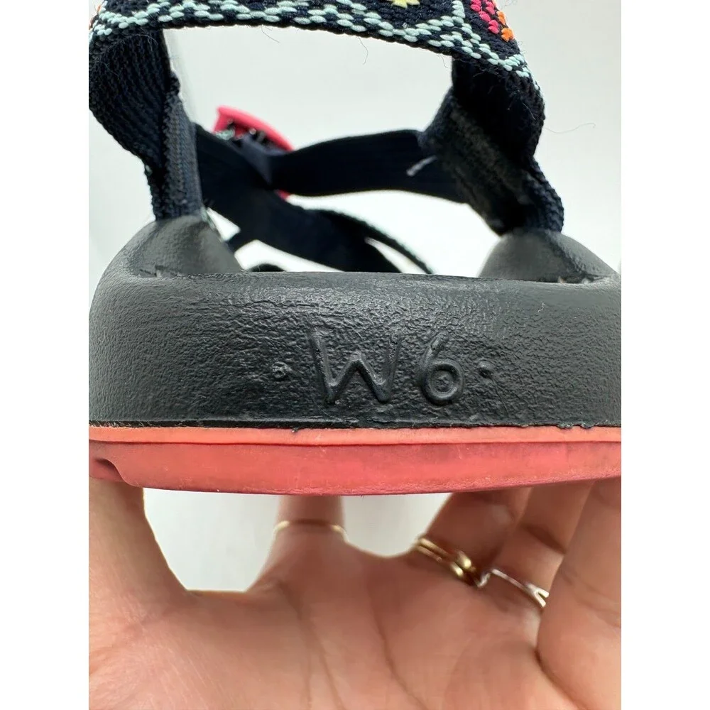 CHACO Women's 'Z/2 Classic Sandals Navy Pink Geometric Print Sz 6